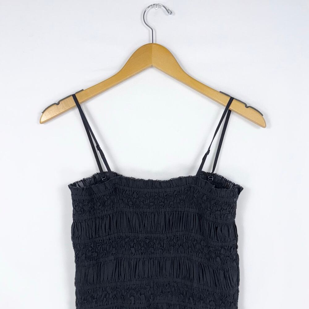 J Crew Women's Smocked Cotton Voile Maxi Dress Medium Black - Picture 11 of 16